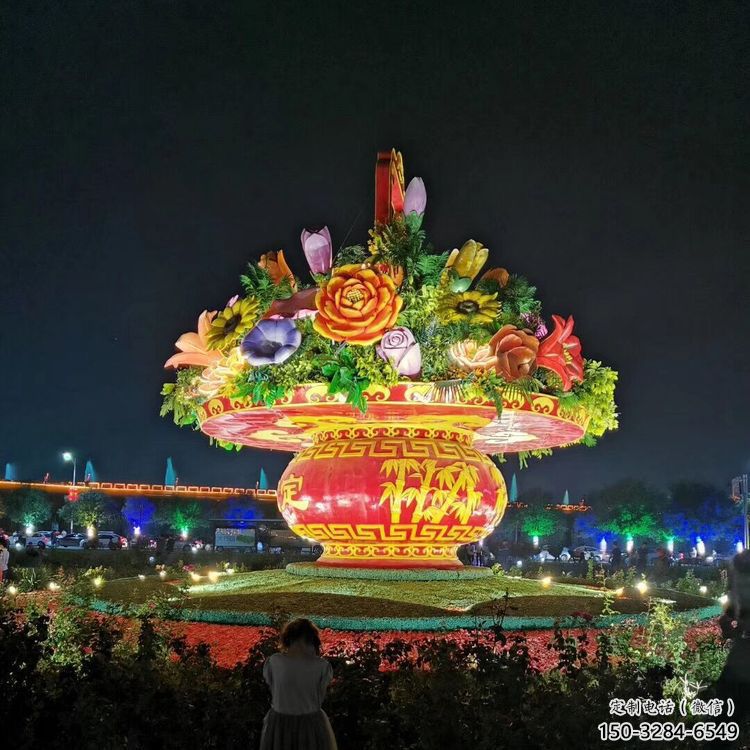 桌擺花籃方案精品，景觀雕塑，房地產(chǎn)廣場花籃雕塑生產(chǎn)商