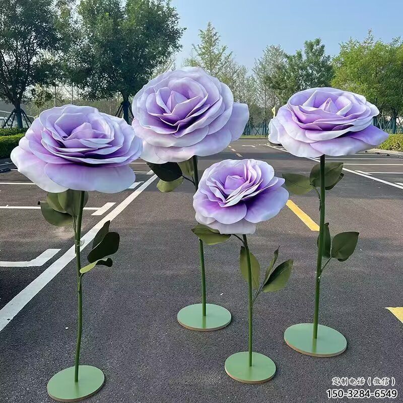主題花籃雕塑供給，中式工藝，景觀藝術月季花花籃雕塑精品