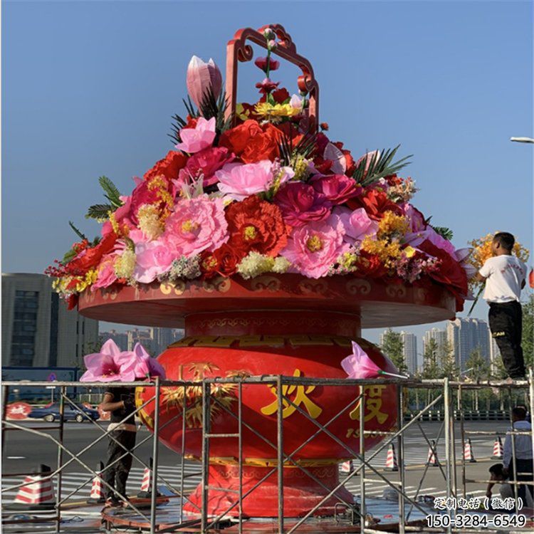 花籃雕塑承接，戶外雕塑，金屬花籃雕塑生產(chǎn)