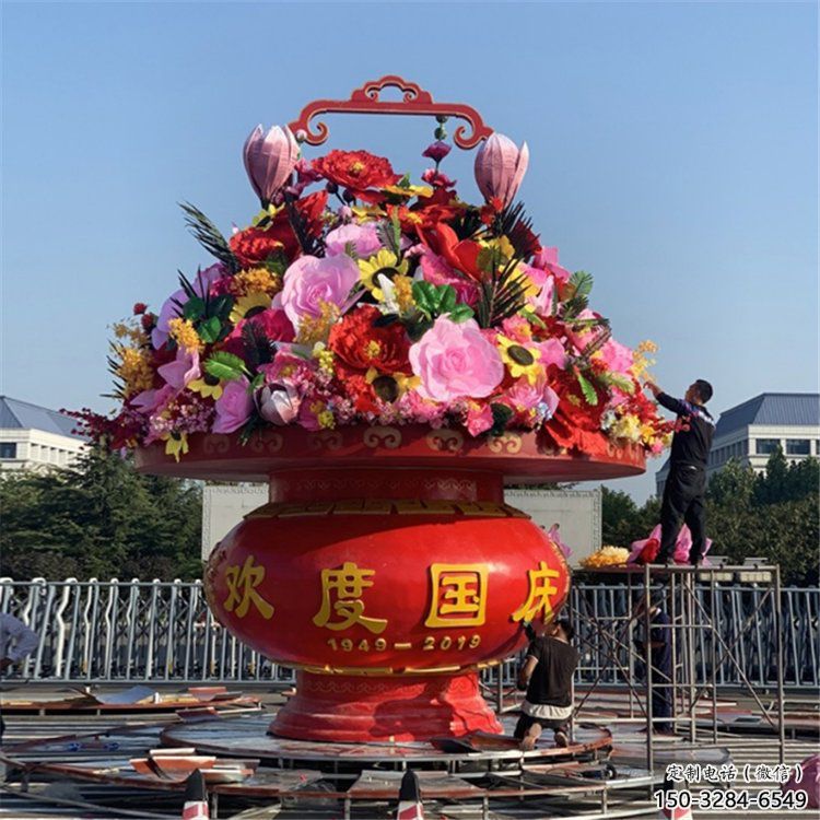花籃雕塑供需，景區(qū)案例，不銹鋼景區(qū)花籃雕塑供給