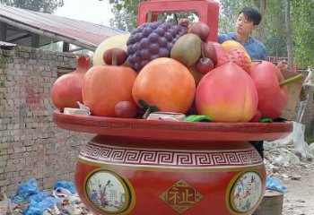 景觀果籃雕塑擺件優(yōu)選，陸地?cái)[件，園林藝術(shù)不銹鋼果籃雕塑供應(yīng)
