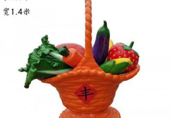城市果籃雕塑標(biāo)準(zhǔn)，彩鋼制作，仿真果籃雕塑優(yōu)價