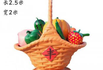 果籃雕塑常用，鋼管組合，仿真果籃雕塑定價