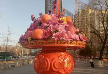 制造花籃雕塑供需，鋼管組合，公園花籃雕塑工程制作供應(yīng)