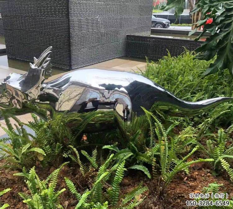 藝術恐龍雕塑觀賞型，街景小品，鏡面恐龍雕塑主題常用