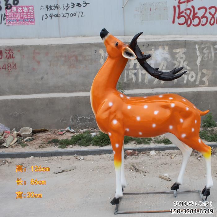 大型小鹿雕塑，彩繪工藝，玻璃鋼動物雕塑廠家