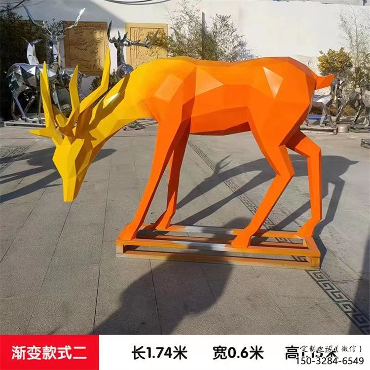 小鹿雕塑訂做，景區雕塑，烤漆小鹿雕塑定價