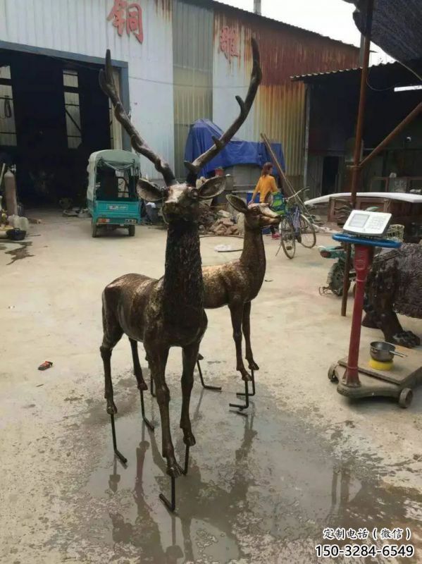 銅鹿雕塑,鑄銅動物雕塑 銅鹿雕塑,鑄銅動物雕塑