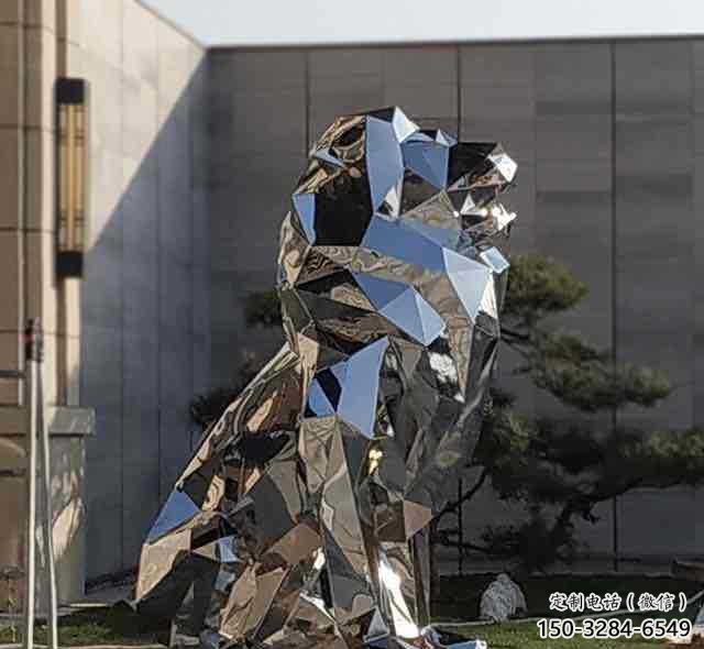 景觀獅子雕塑精選，陸地擺件，公園不銹鋼獅子雕塑精品