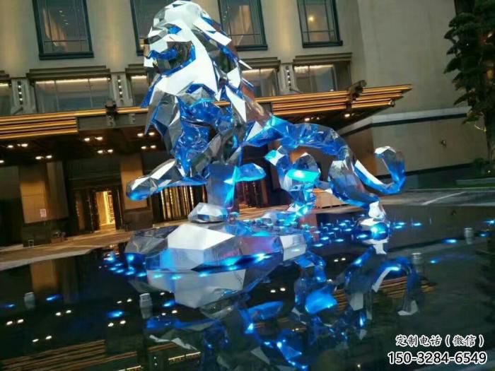 切面獅子雕塑通用,街景小品,不銹鋼獅子雕塑制造 切面獅子雕塑通用,街景小品,不銹鋼獅子雕塑制造