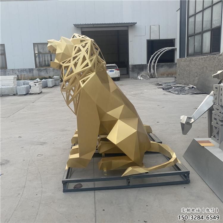 切面獅子雕塑精選,幾何烤漆不銹鋼獅子雕塑訂做 切面獅子雕塑精選,幾何烤漆不銹鋼獅子雕塑訂做