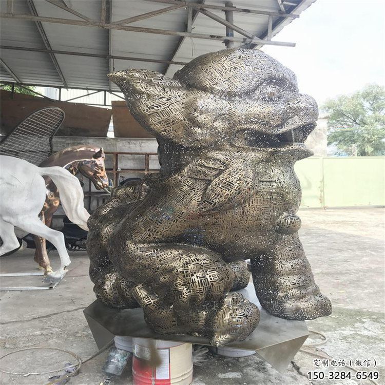 廣場獅子雕塑訂做,鏤空雕塑,不銹鋼透雕獅子雕塑 廣場獅子雕塑訂做,鏤空雕塑,不銹鋼透雕獅子雕塑