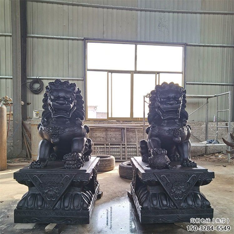 獅子雕塑擺件，動物擺件，景觀蹲獅雕塑選定
