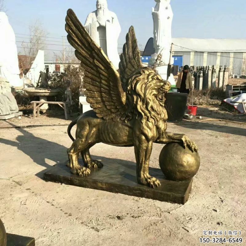 抽象獅子雕塑制造,動物美陳雕塑,仿銅飛獅雕塑展品 抽象獅子雕塑制造,動物美陳雕塑,仿銅飛獅雕塑展品