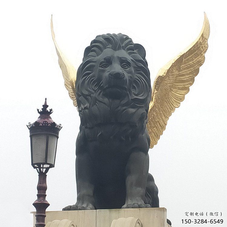 大型獅子雕塑制造商，戶外擺件，軟裝飛獅雕塑定制