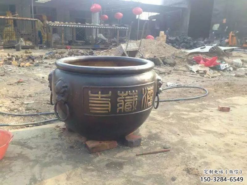 黃銅缸雕塑-鑄銅吉祥缸雕塑 黃銅缸雕塑-鑄銅吉祥缸雕塑