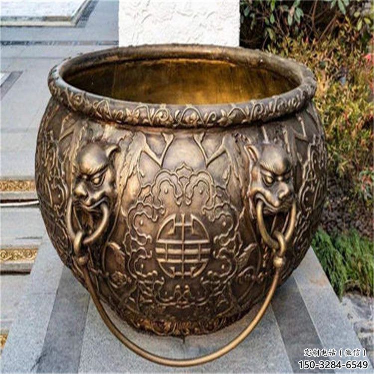 百福圖青銅缸雕塑 百福圖青銅缸雕塑