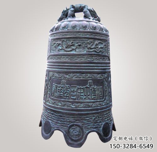 寺廟青銅八卦紋銅鐘雕塑 寺廟青銅八卦紋銅鐘雕塑