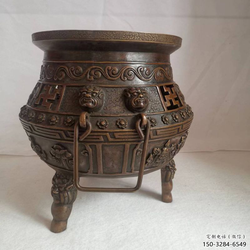 古代三足象形爐雕塑 古代三足象形爐雕塑