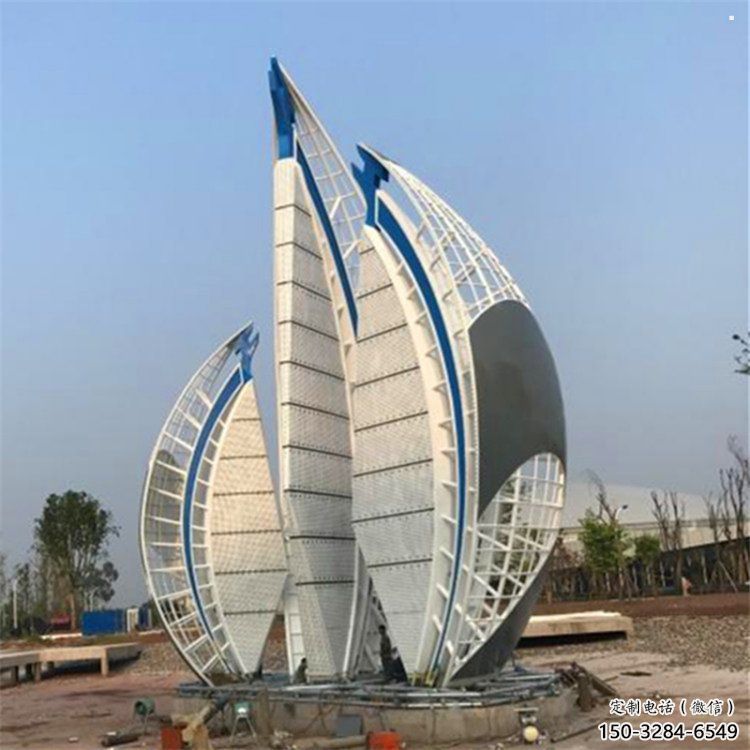 戶外帆船雕塑，鍍金歐式雕塑，鍍金工藝