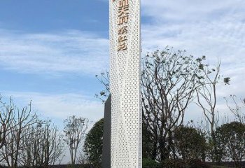 鏤空工藝導(dǎo)向牌雕塑，不銹鋼鏤空工藝制作