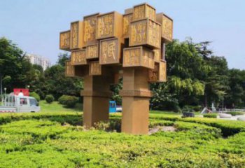 城市廣場地標鼎雕塑，創意結構設計