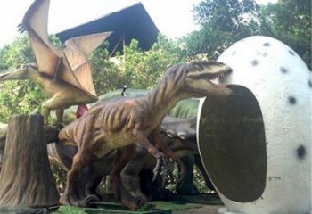 大型恐龍雕塑制作，花園小品，玻璃鋼恐龍雕塑提供