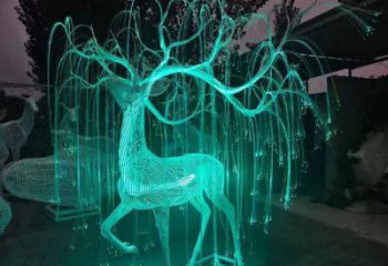 梅花鹿雕塑供應，花園小品，酒店燈光梅花鹿雕塑展品