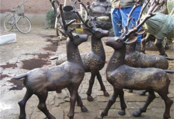 銅小鹿雕塑展品，花園小品，小鹿銅雕塑優選