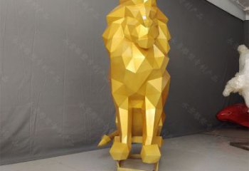 切面獅子雕塑承接，鍛造工藝，不銹鋼獅子雕塑訂做