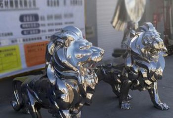 雕塑獅子景觀制造，街景小品，不銹鋼獅子雕塑優價