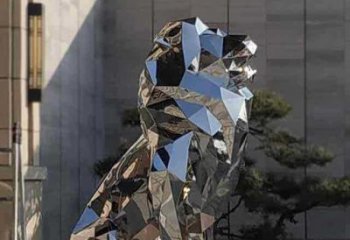 景觀獅子雕塑精選，陸地擺件，公園不銹鋼獅子雕塑精品