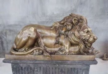 鑄銅獅子雕塑供求，景觀裝飾雕塑，戶外趴獅雕塑制造商