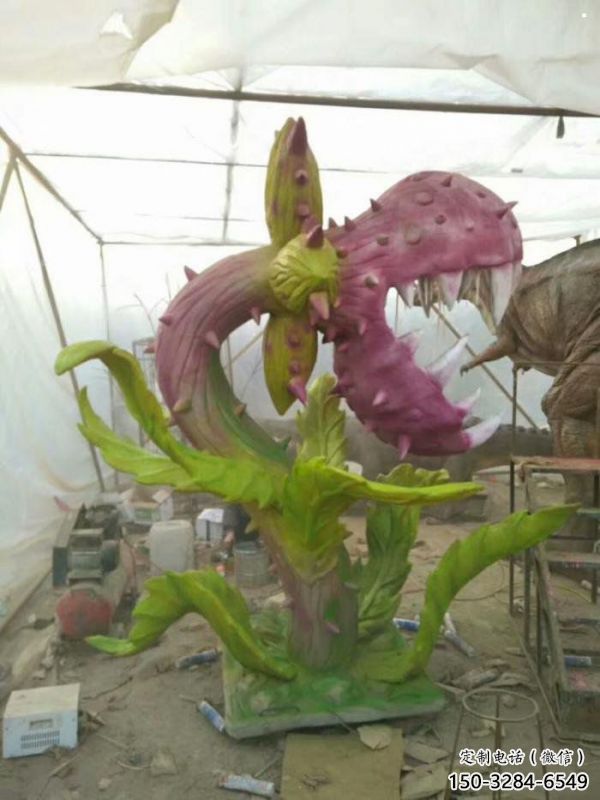 食人花雕制作，廣場系列，彩繪食人花雕塑優選