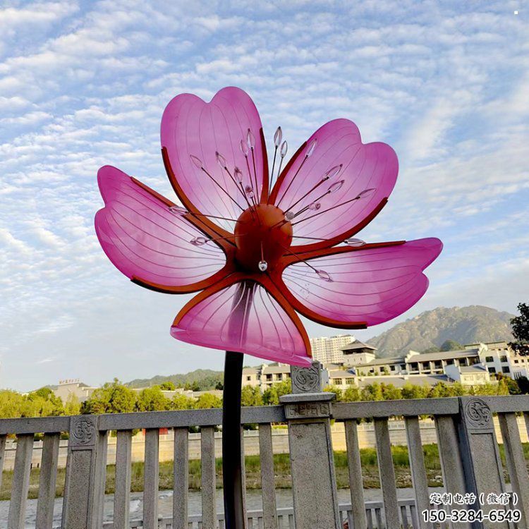 桃花雕塑生產(chǎn)廠家，村標(biāo)概念，烤漆桃花雕塑承接