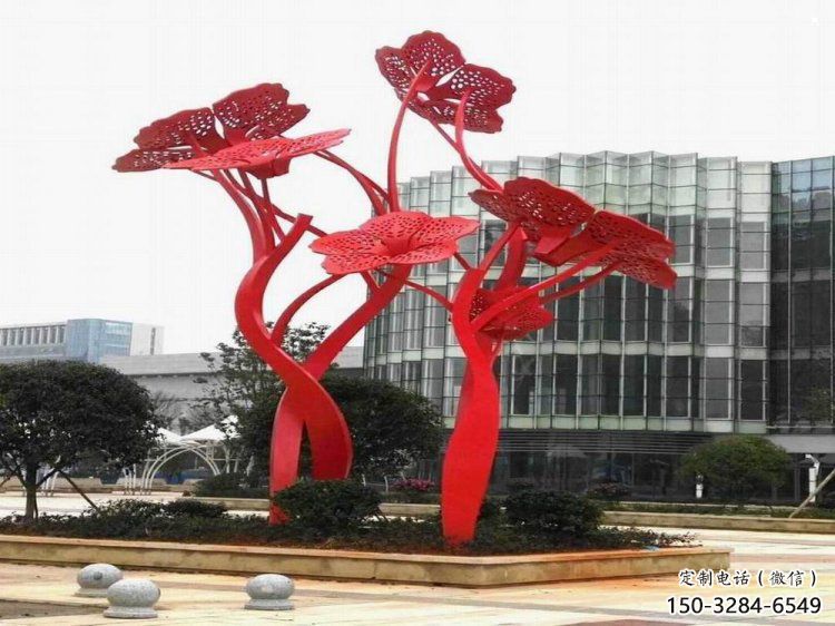 梧桐花雕塑標(biāo)準(zhǔn)，彩鋼制作，不銹鋼梧桐花雕塑優(yōu)價(jià)