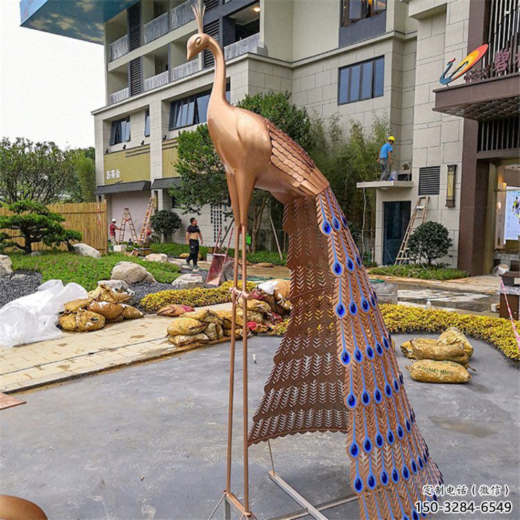 孔雀雕塑供應(yīng)，公園雕塑，不銹鋼孔雀雕塑制造廠家