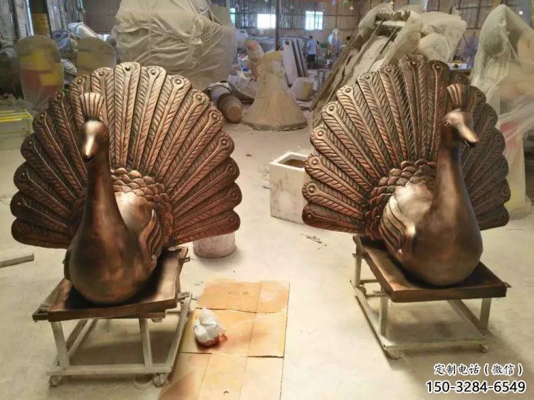 孔雀雕塑制造，廣場雕塑，制造銅孔雀雕塑廠家