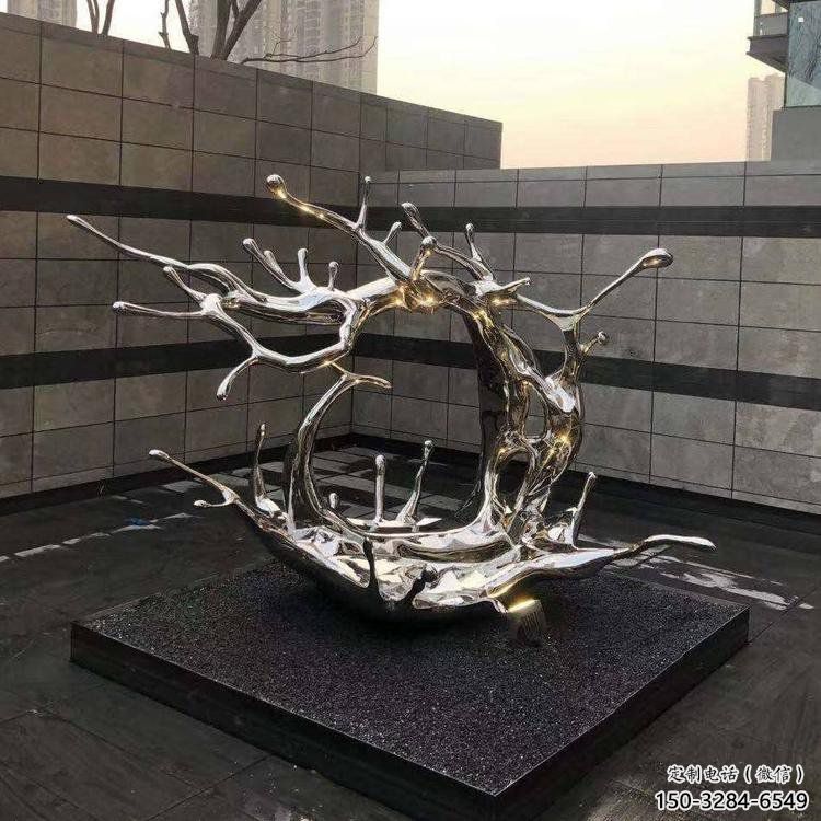 庭院海浪雕塑,鍍金歐式雕塑,鏡面形式 庭院海浪雕塑,鍍金歐式雕塑,鏡面形式