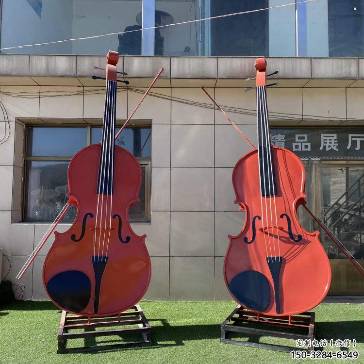 提琴雕塑定價，拉絲工藝，烤漆提琴雕塑制作