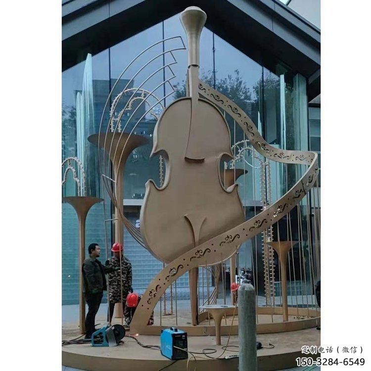 提琴雕塑定制,市標雕塑,不銹鋼提琴雕塑 提琴雕塑定制,市標雕塑,不銹鋼提琴雕塑