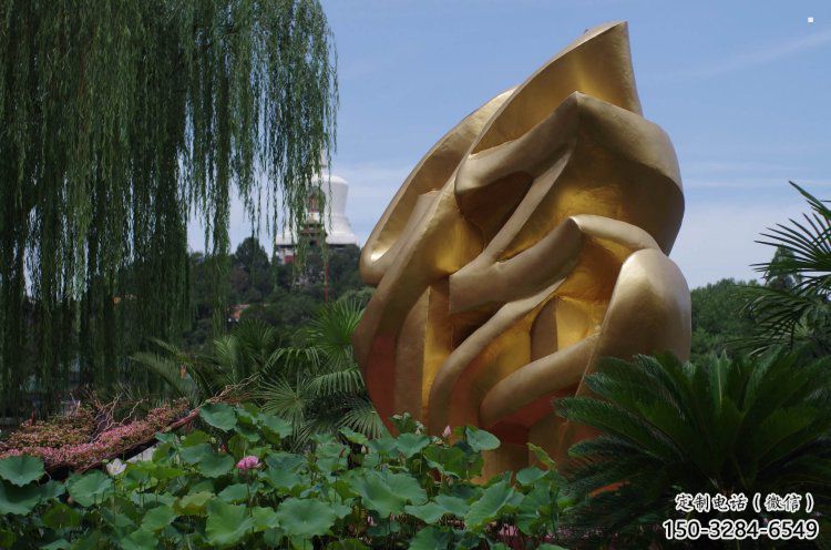 福字雕塑承接，景區(qū)案例，不銹鋼福字雕塑定制廠(chǎng)家
