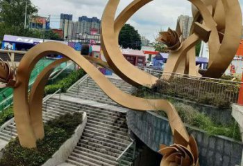 櫻花雕塑優選，陸地擺件，不銹鋼櫻花雕塑廠家