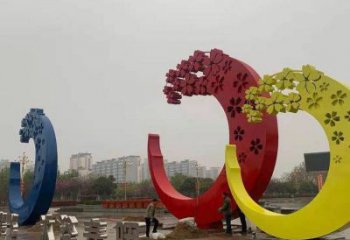 櫻花雕塑制造商，美陳雕塑，不銹鋼櫻花雕塑訂做廠家