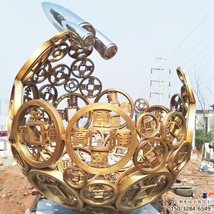空心球雕塑制造商，露天雕塑，鏤空空心球雕塑訂做廠家