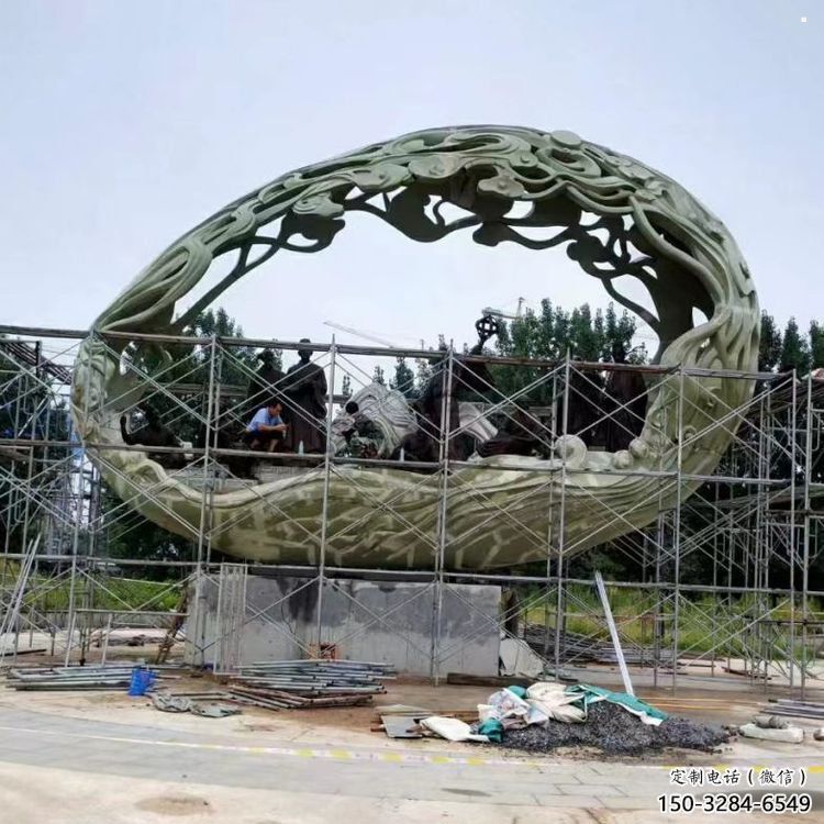 空心球雕塑制作，景區案例，鏤空空心球雕塑廠家