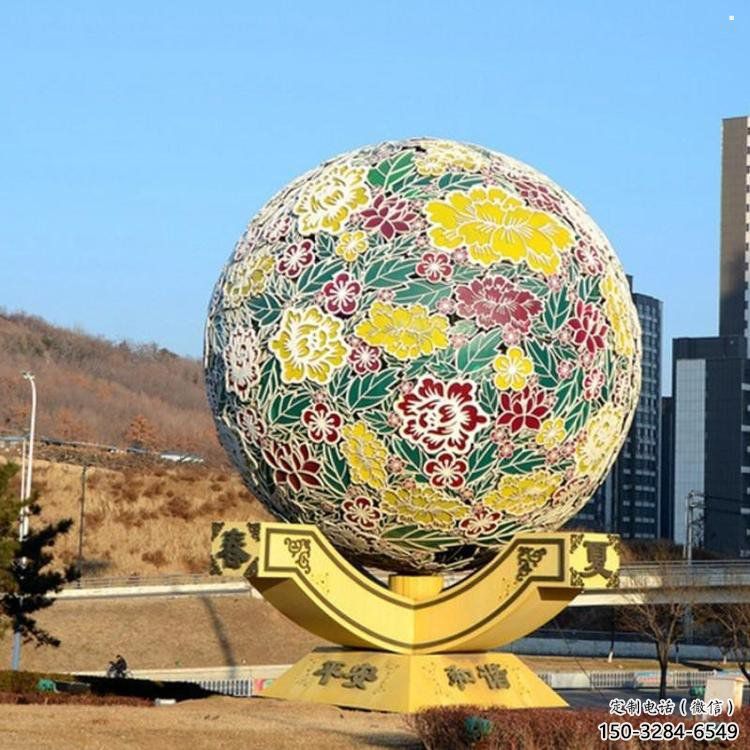 花球雕塑生產商，小區雕塑，筑不銹鋼花球雕塑優價