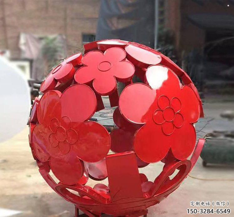 花紋球雕塑制作，景觀雕塑，不銹鋼花紋球雕塑常用