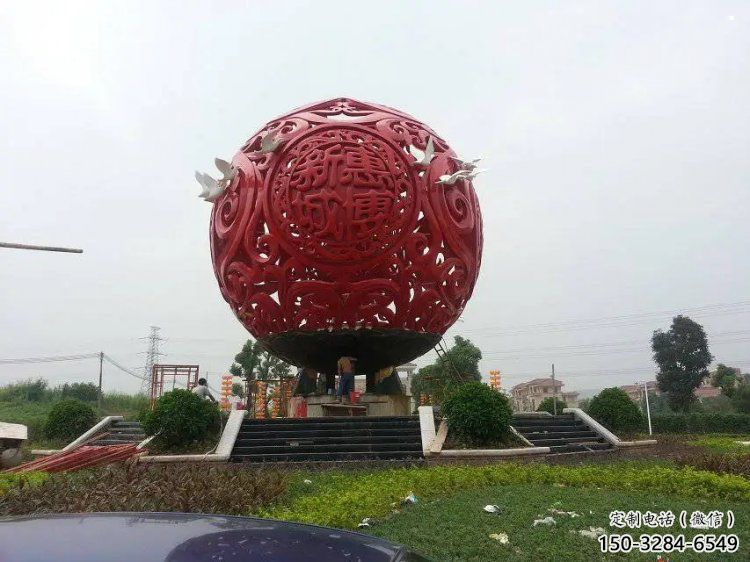 圓球雕塑服務商，街道標識，景觀烤漆圓球雕塑定制