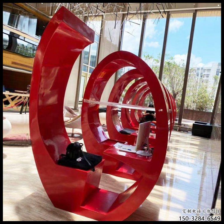 膠卷坐凳雕塑，螺旋藝術(shù)形態(tài)，螺旋坐凳雕塑制作